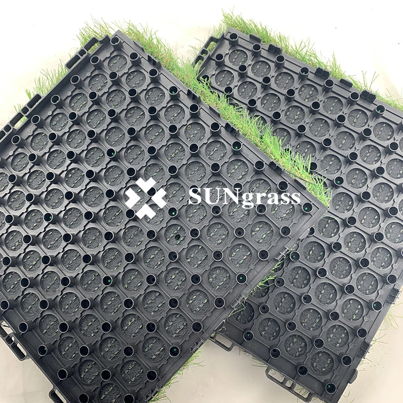 Hot Sales Outdoor Interlocking Artificial Grass Tile