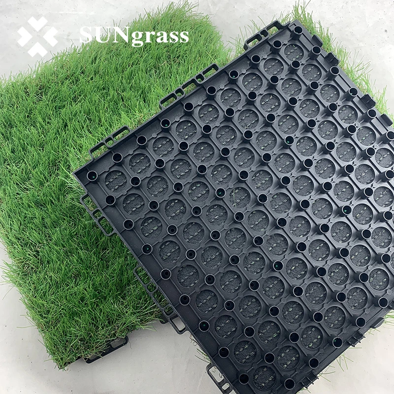 Hot Sales Outdoor Interlocking Artificial Grass Tile