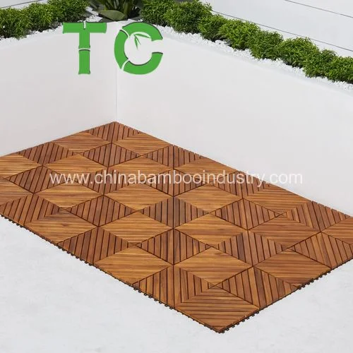 Acacia Wood Outdoor Deck Tiles, Interlocking Flooring Tiles Decking Tiles Solid Wooden Deck Tiles