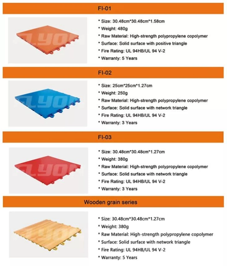 Sports Interlocking Floor Tile PP Portable Tile