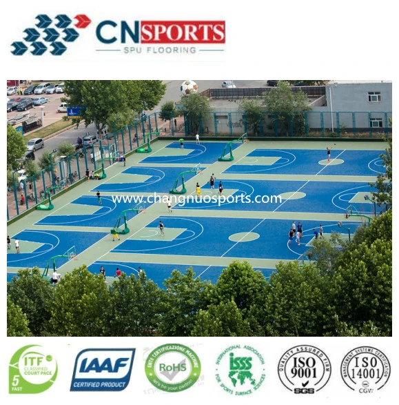 Hot-Sell Spu Synthtic Rubber Sports Flooring for Indoor/Outdoor Sport Court Playground Flooring