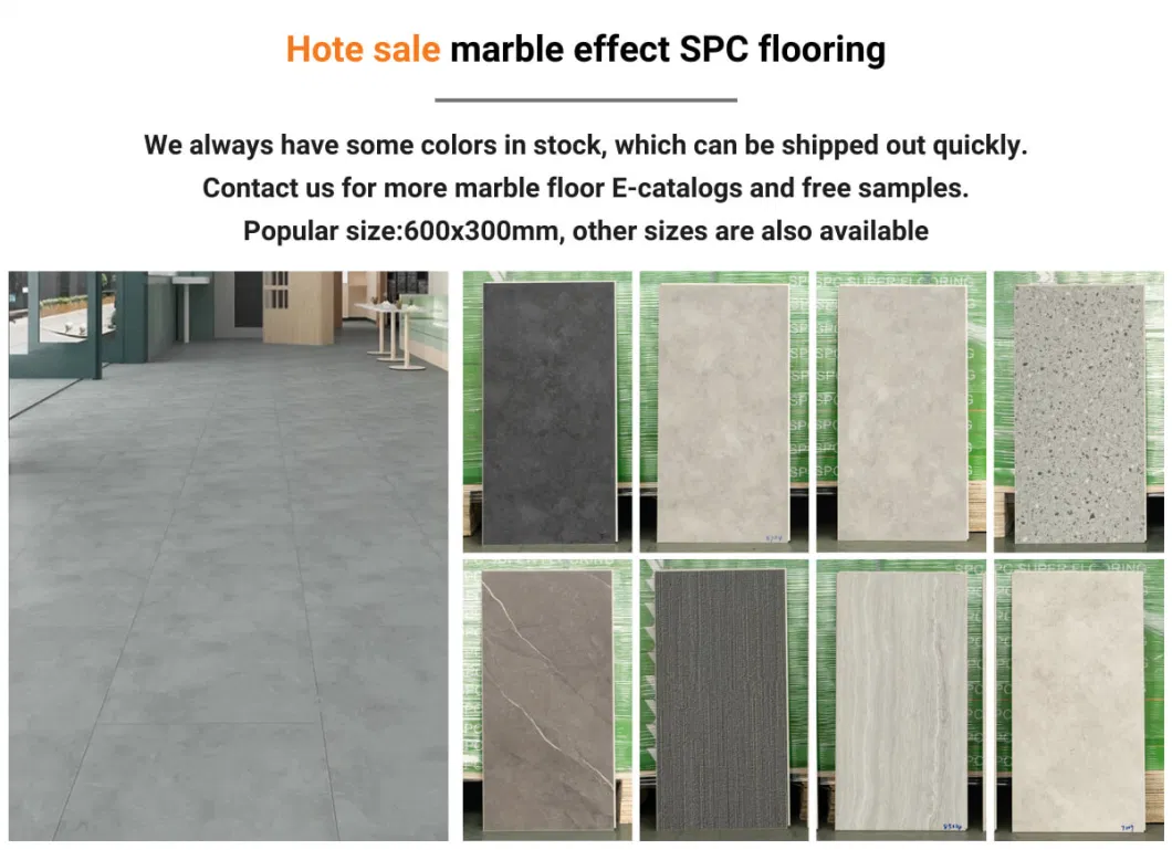 Decorative Interlocking/Glue Down/Sticky Plastic Composite Decking/Granite Spc Luxury Vinyl Floor Tile