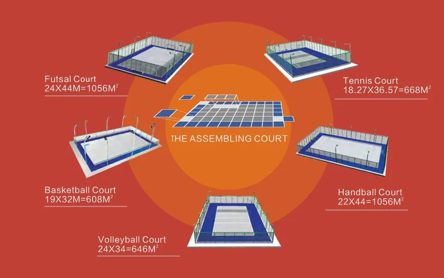 PP Interlocking Basketball Flooring for Outdoor Use Asf-02