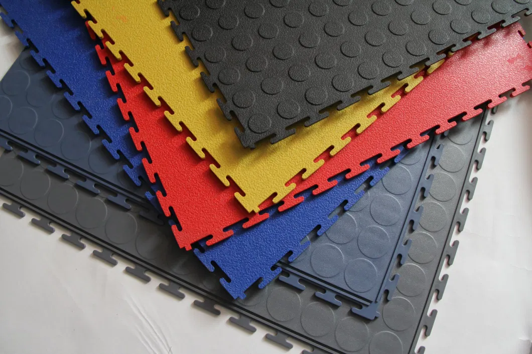 Poly 500X500 Blue Parking Garage Warehoue Fctory Flooring Matting Puzzle Interlocking Tile