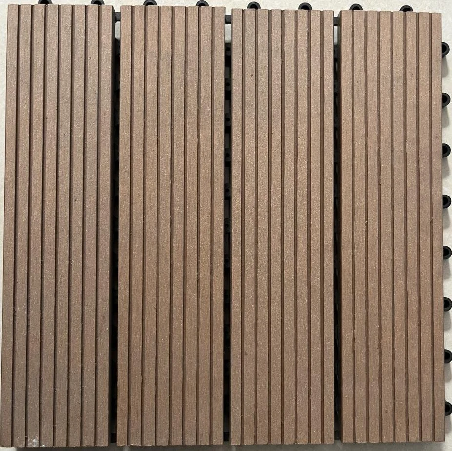 Interlocking Outdoor Decking Tiles 300*300mm DIY WPC Tiles