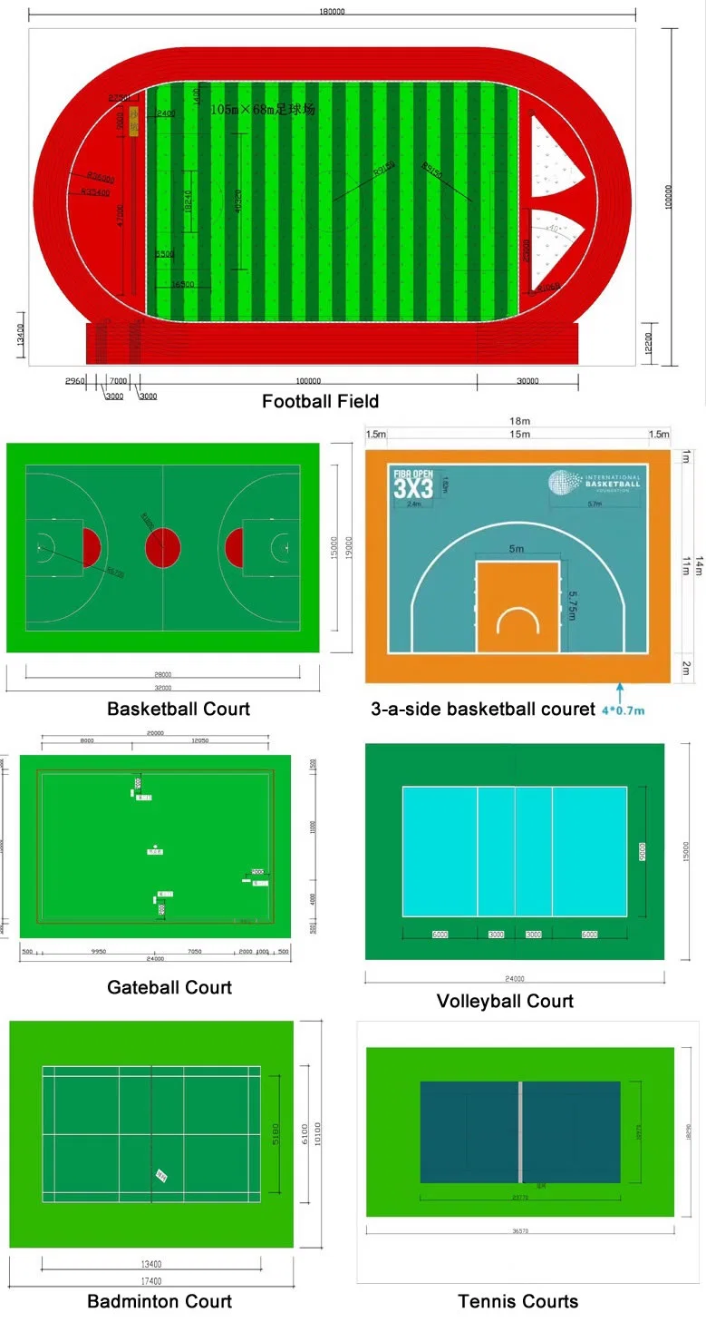 Precast Plastic Runway Leading Quality Sports Rubber Running Track Surface