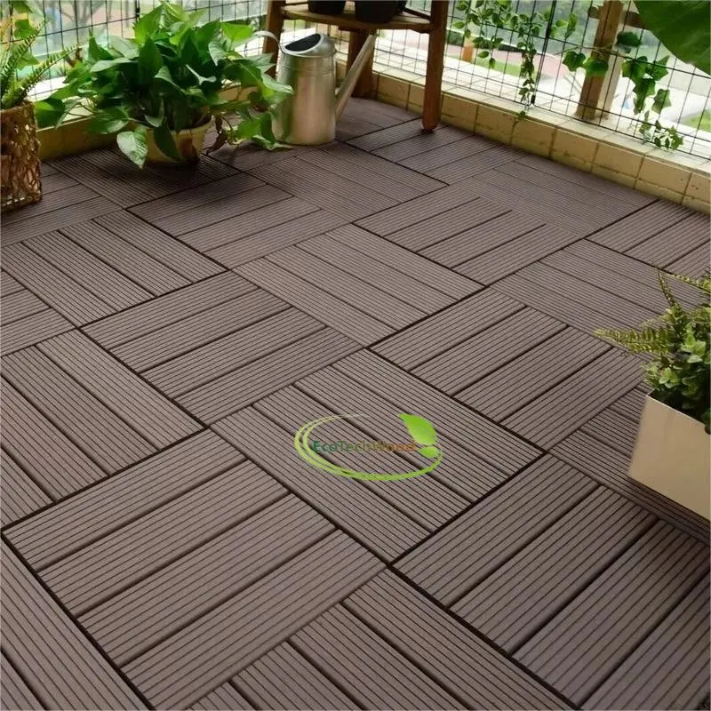 Waterproof Interlocking DIY Floor Tile WPC Decking Tile