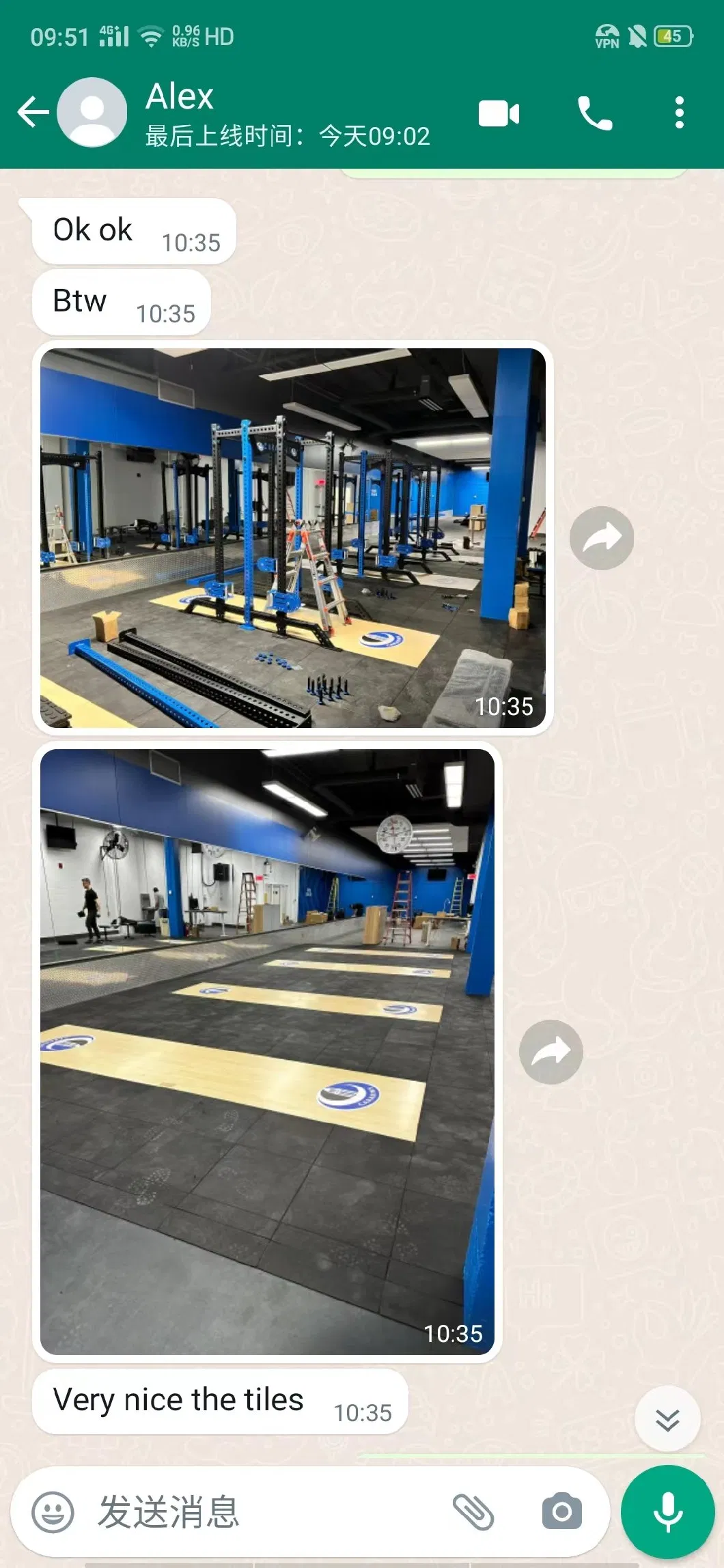 Anti Slip Sport Crossfit Gym Rubber Tile Mats Gym Flooring