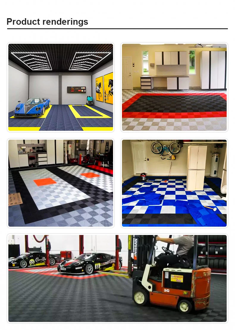 Cheap High Strength PVC Car Wash Room Splicing Floor Mat PP Plastic Interlocking Garage Tiles