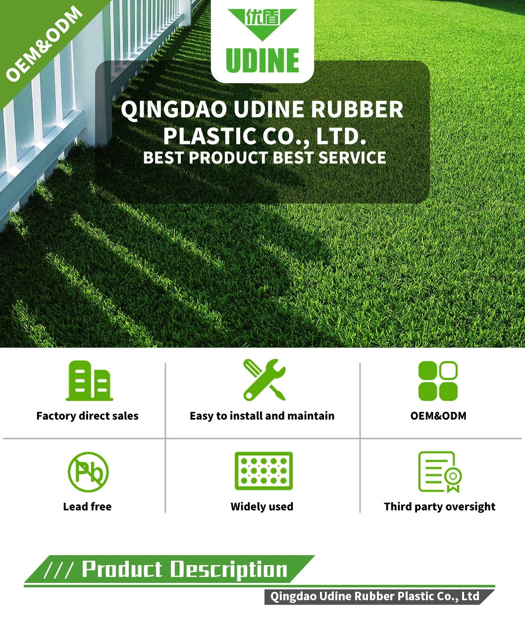 Artificial Grass Decking Tiles Synthetic Turf Tile Artificial Wood Grass Tile Interlocking