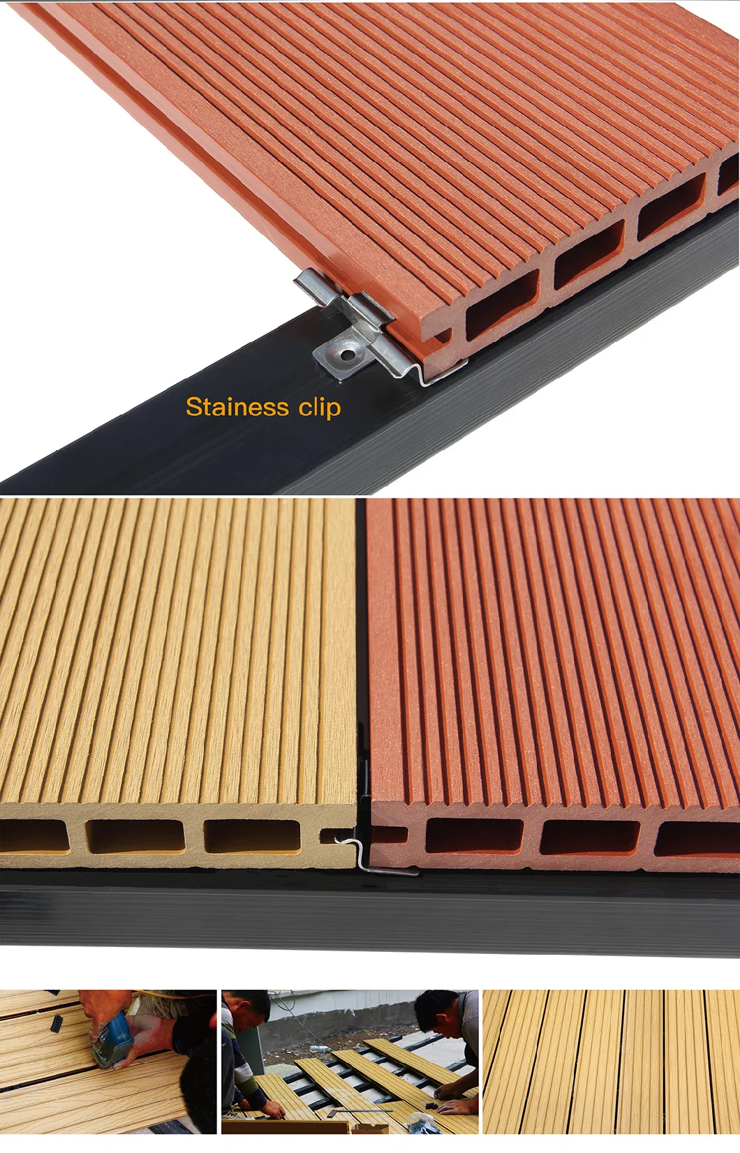 Outdoor Balcony Waterproof WPC Interlocking Decking Tiles