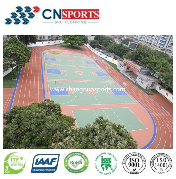 Hot-Sell Spu Synthtic Rubber Sports Flooring for Indoor/Outdoor Sport Court Playground Flooring