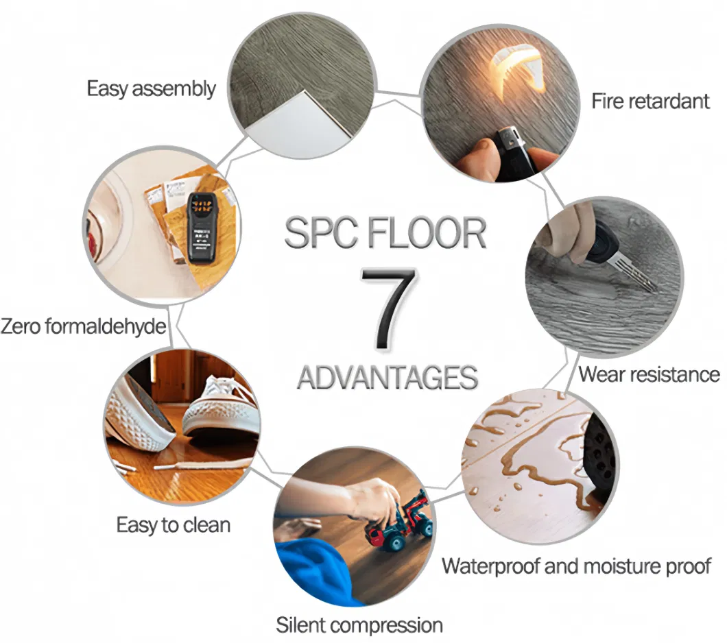 PVC Floor Luxury Spc Flooring Vinyl PVC Flooring Wholesale Price 4/5mm Plastic Floor Tile