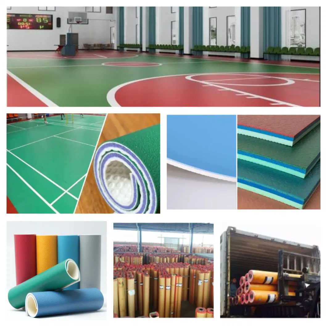 Indoor PVC Sports Tiles for Floor Basketball Court Plastic Flooring Vinyl Plank