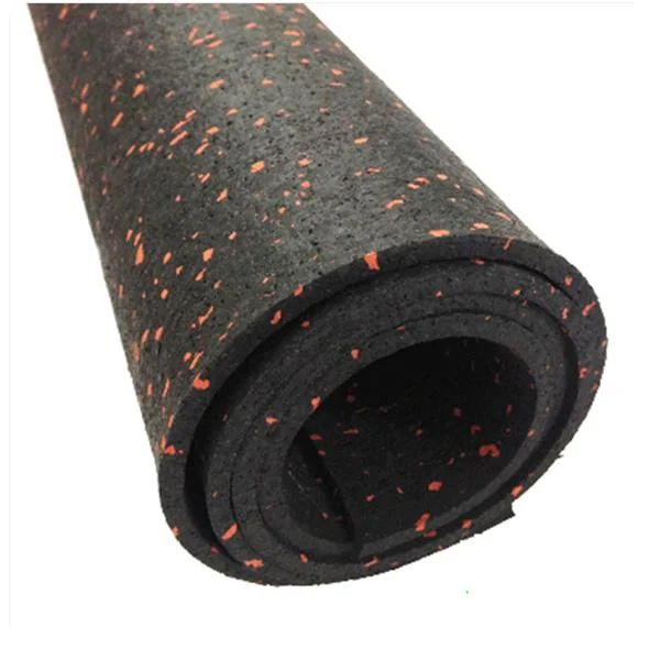 China Factory Rubber Roll Gymnastic Mats for Fitness Rubber Floor Anti-Slip Indoor Gym Shock Absorption with Orange EPDM Particle