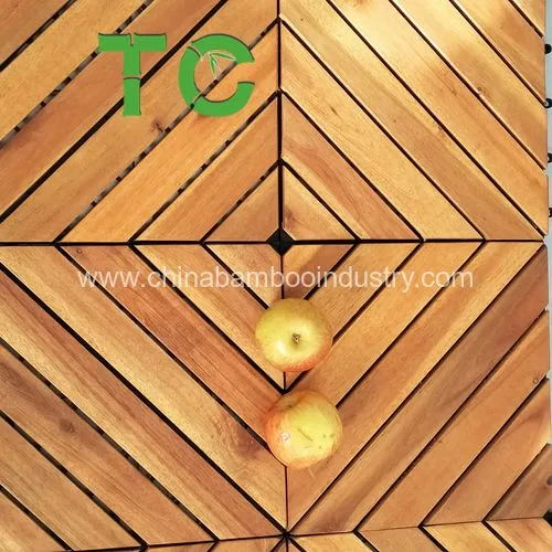 Acacia Wood Outdoor Deck Tiles, Interlocking Flooring Tiles Decking Tiles Solid Wooden Deck Tiles