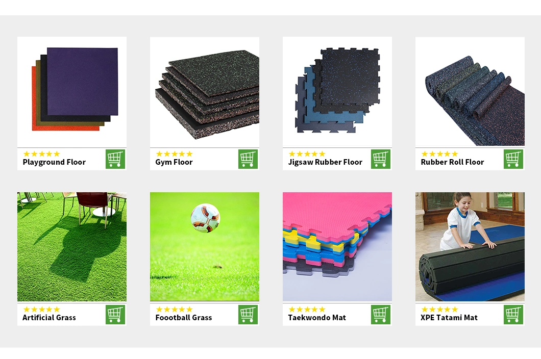 Wholesale Non Slip Recycled Safety Exercise Sport EPDM Interlocking Puzzle Grass Outdoor Soft Foam Gym Rubber Carpet Rolls Flooring Mats Tiles for Playground