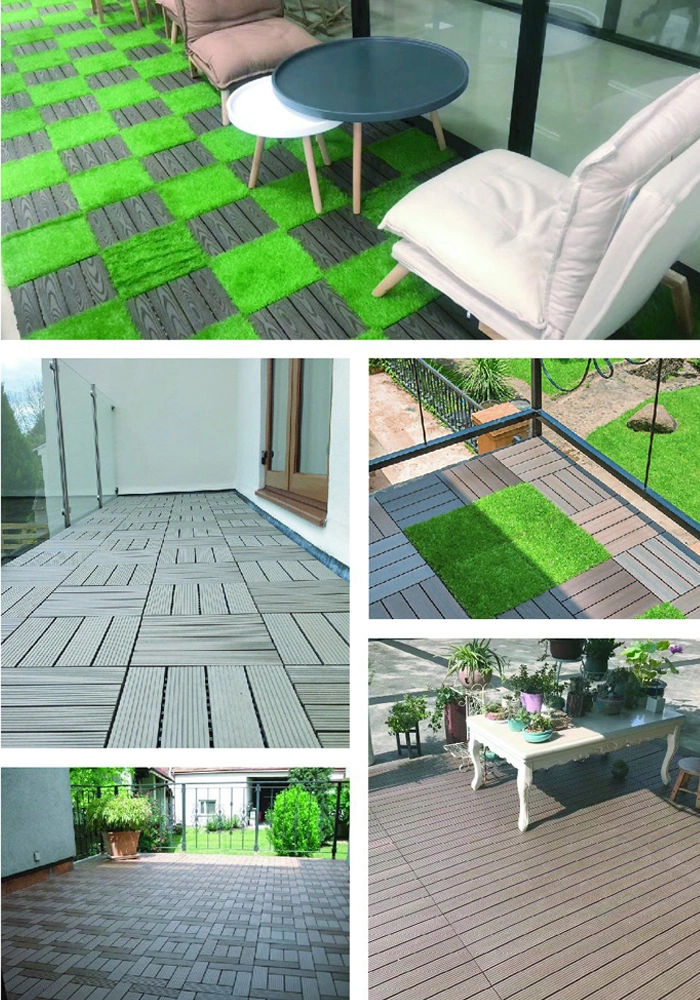 Wholesale DIY Wooden Floor Snap Deck Tiles Composite Wood Interlocking Deck Tile for Patio Garden Swimming Pool Balcony Walkway