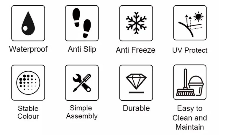 HDPE Flooring+Plastic Base WPC Interlocking Decking Tiles (HL-300*300)