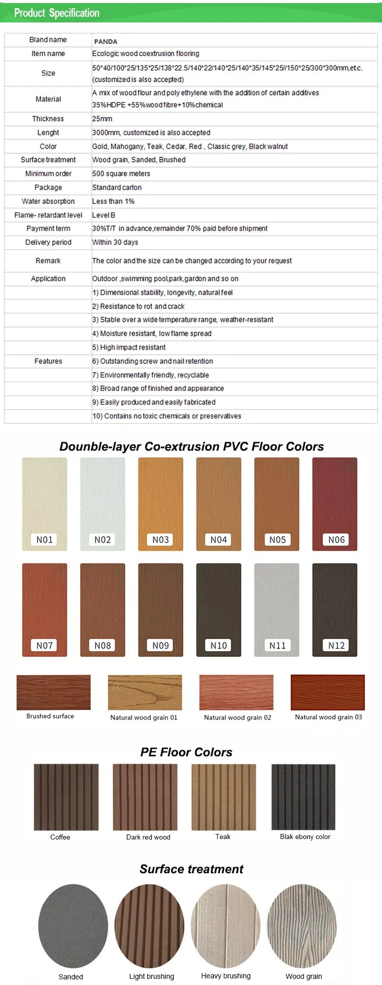 Garden Buildings Engineered Flooring Interlocking Outdoor Deck Wood Plastic Tiles