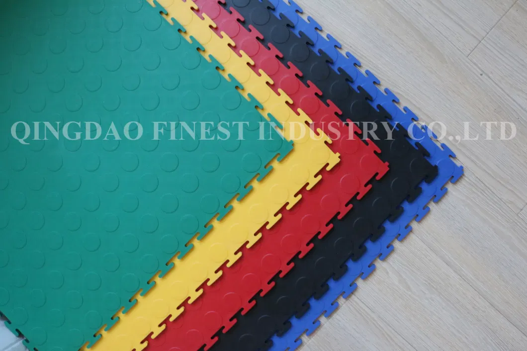 China Factory Anti Slip Diamond Textured Polypropylene Garage Flooring, Waterproof Interlock PVC Flooring Tile, PVC Interlocking Garage Floor Mat