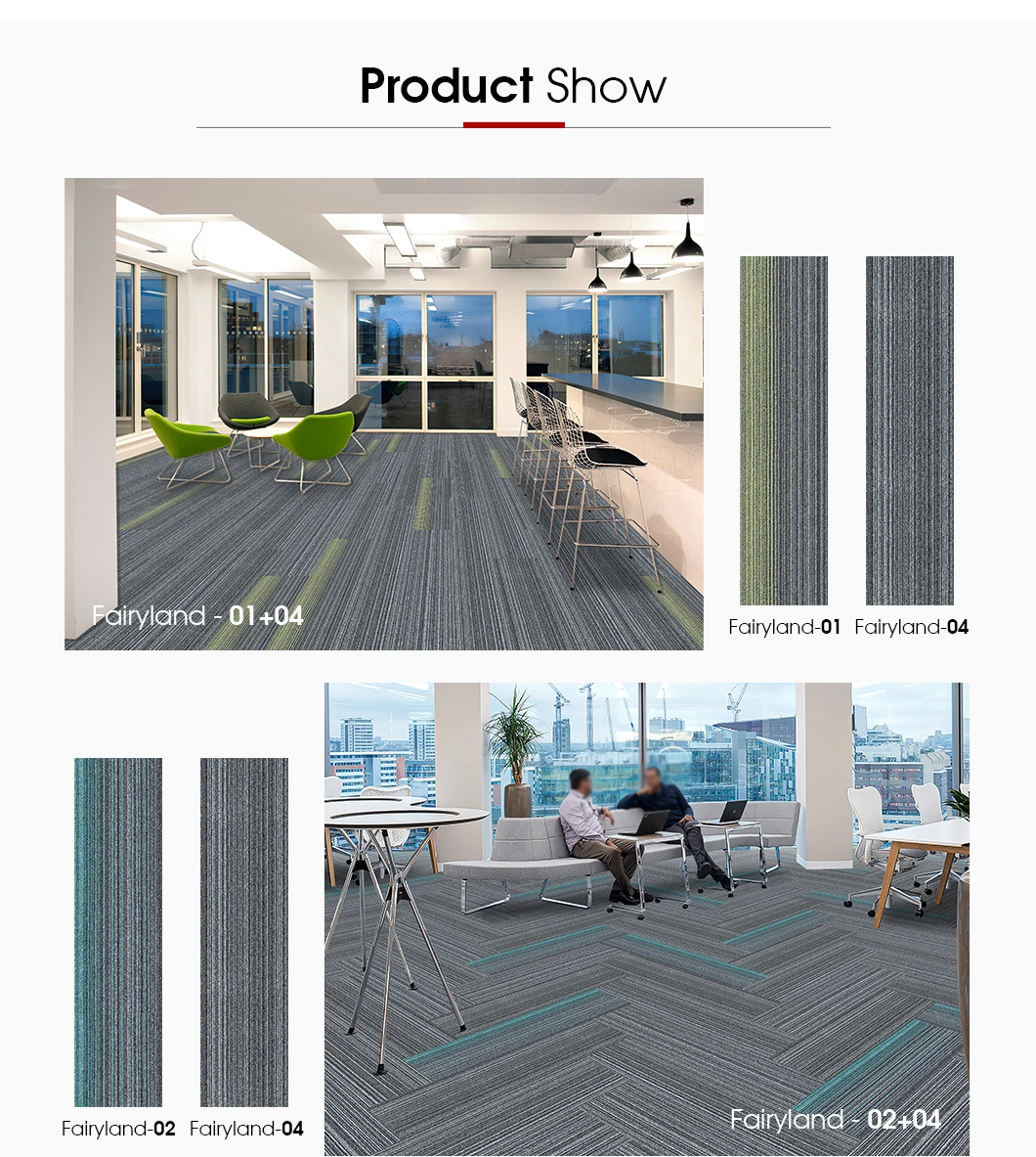 Professional Manufacturer The Best China Wool Flooring Square Carpet Tile Nylon Plain Decor with Anti Slip PVC Bottom Padding