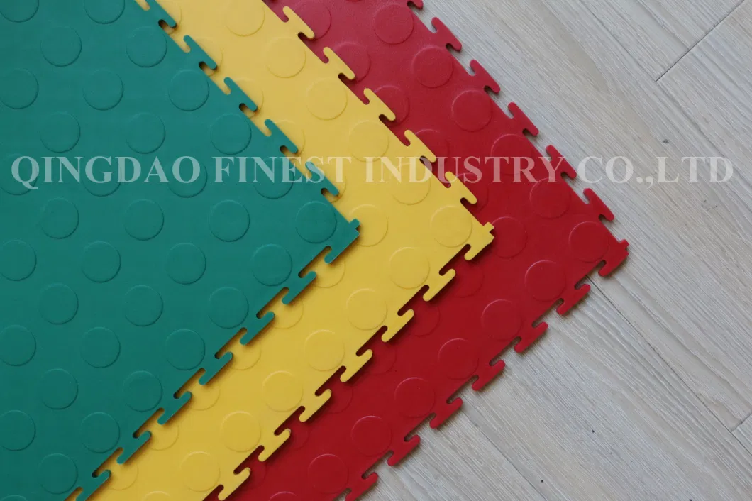 China Factory Anti Slip Diamond Textured Polypropylene Garage Flooring, Waterproof Interlock PVC Flooring Tile, PVC Interlocking Garage Floor Mat