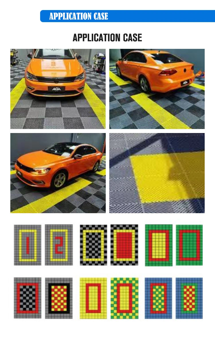 High Strength PP Interlocking Garage Floor Tiles for Car Washing and Workshops