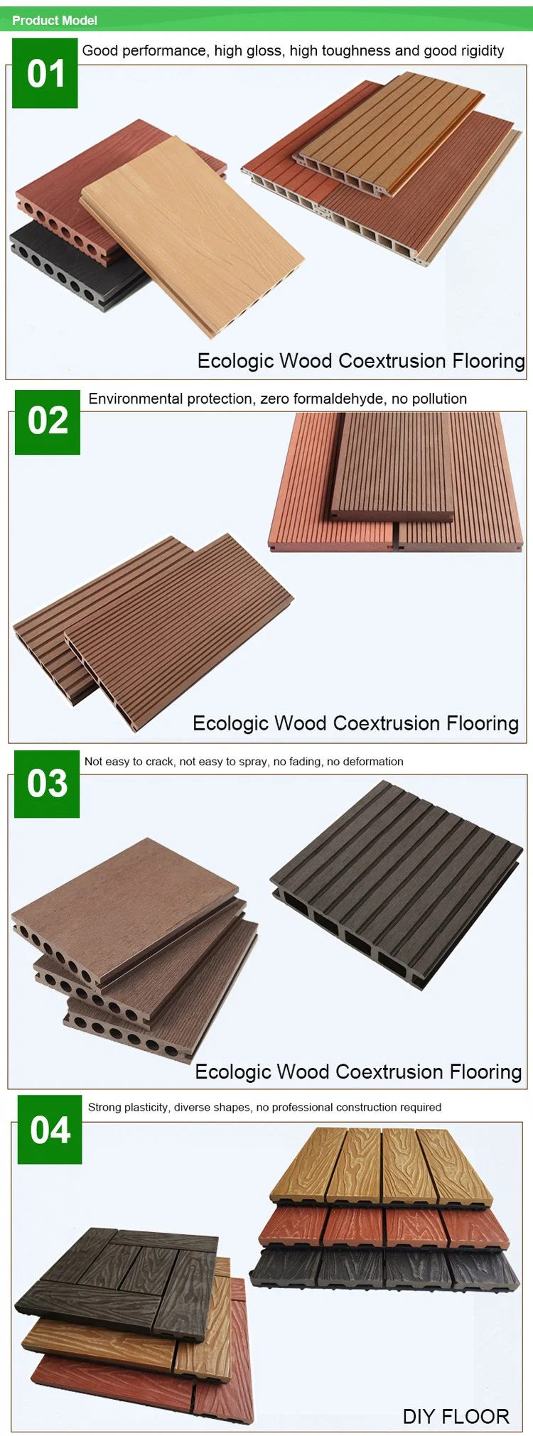 Garden Buildings Engineered Flooring Interlocking Outdoor Deck Wood Plastic Tiles