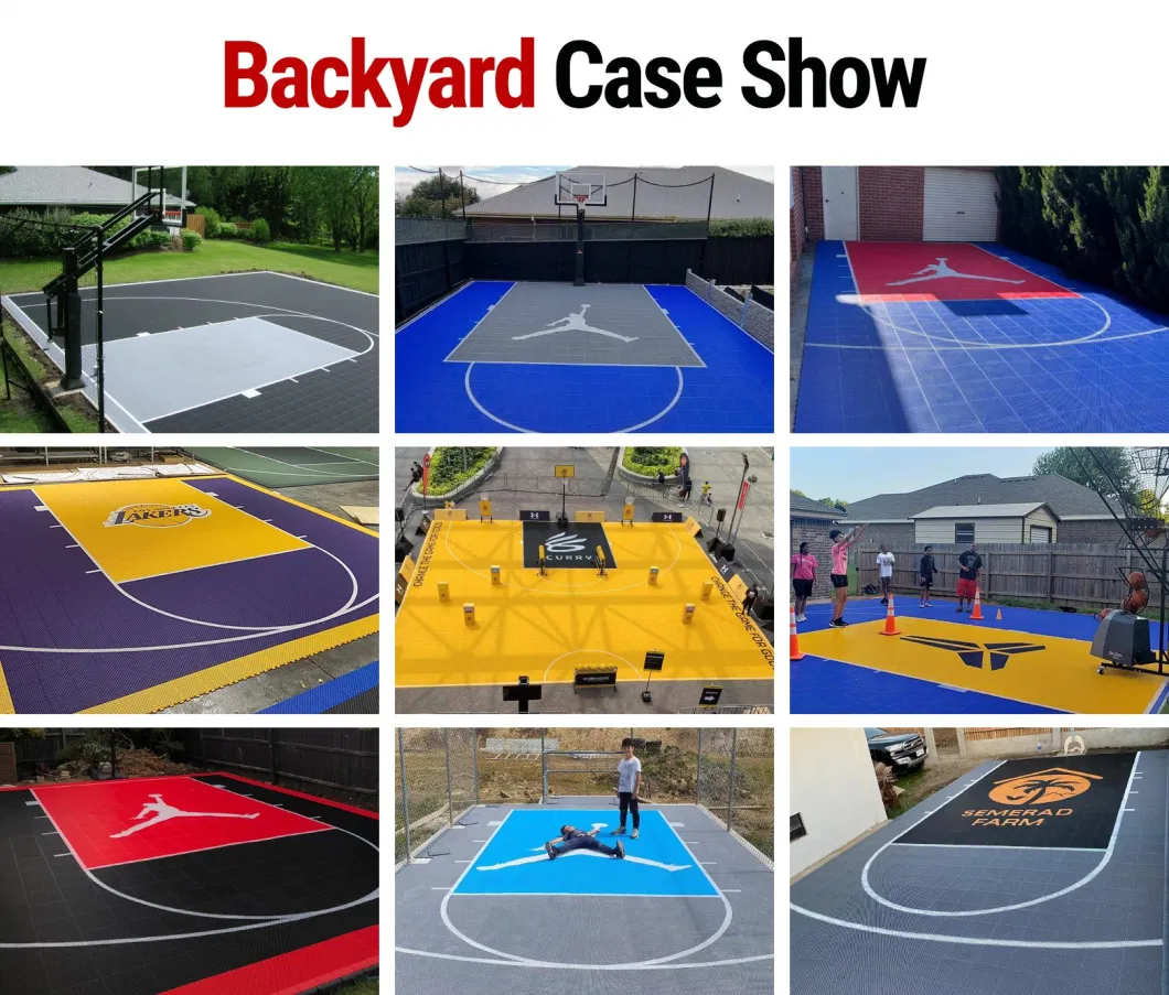 Indoor/Outdoor High Durability Removable Colored Sports Flooring Backyard Basketball Court Surfaces