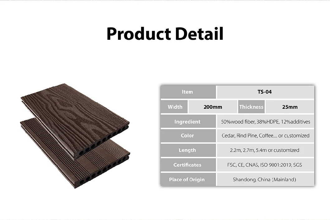 Easy Install Outdoor Floor DIY WPC Decking Tile