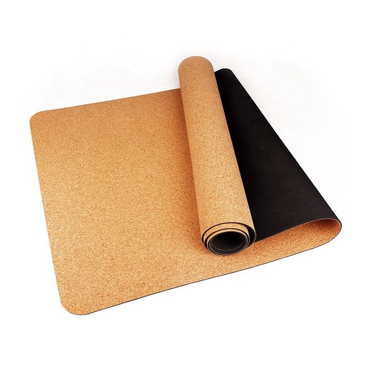 China Factory Custom Printed Eco Friendly Anti-Slip Natural Rubber Cork Yoga Mat