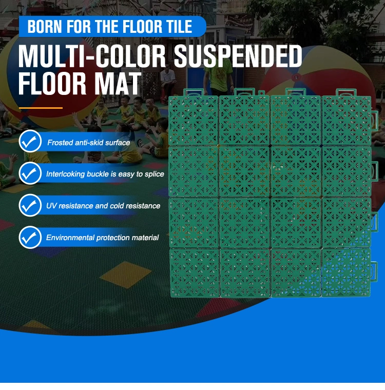 Interlocking Badminton Tennis Basketball Volleyball Court Kindergarten PP Floor Tile