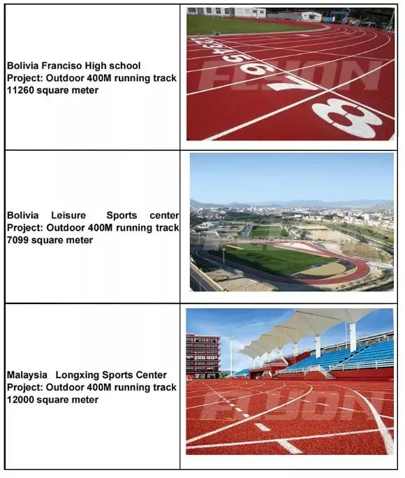 Iaaf Certificate 400m Full Pour Polyurethane PU Athletic Rubber Running Track Surface