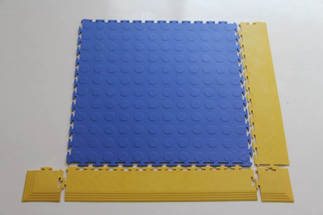 Poly 500X500 Blue Parking Garage Warehoue Fctory Flooring Matting Puzzle Interlocking Tile