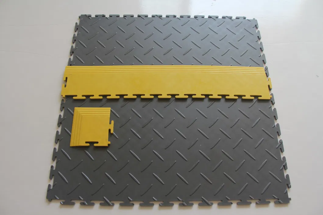 Poly 500X500 Blue Parking Garage Warehoue Fctory Flooring Matting Puzzle Interlocking Tile