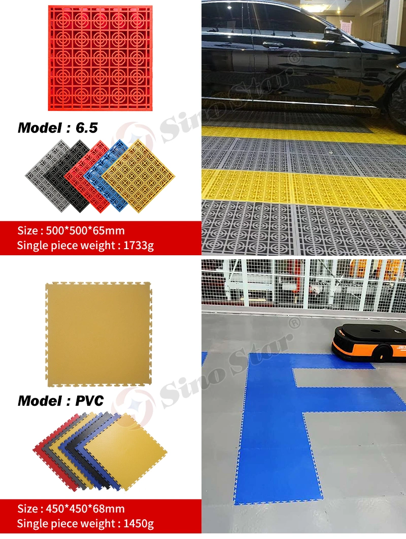 Ss-V3.0jd Non Slip 30mm PP Interlocking Garage Floor Tile Car Washing Grille Removable Plastic Workshop Floor Tiles for Sale