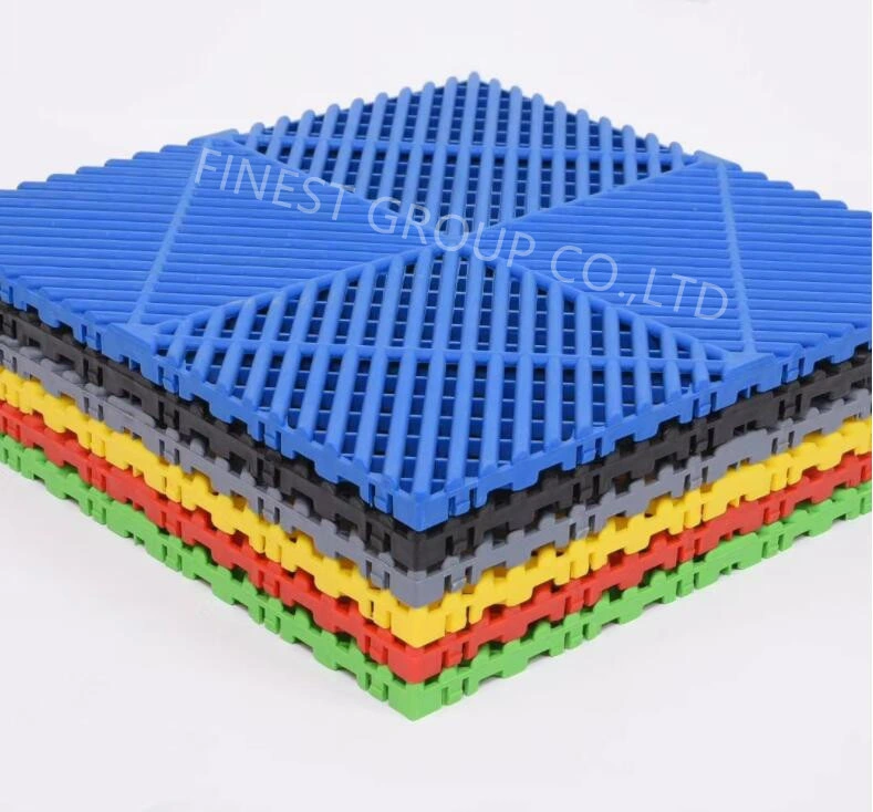 Rigid Modular Anti Slip Car Wash Floors, Drainage Floor, Plastic PP Interlocking Garage Floor Tile for Car Parking Carwash Garage Flooring