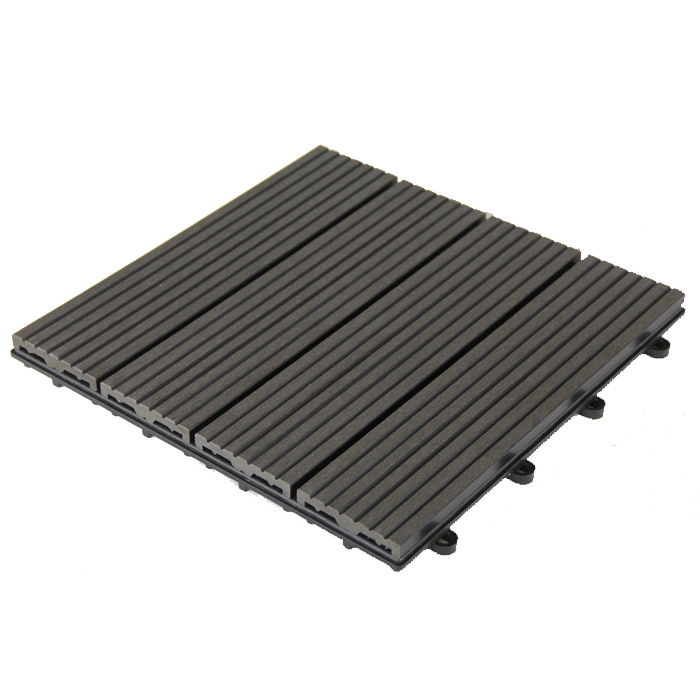 300*300 mm Quick Installation Low Maintenance Waterproof Anti-Fade Wood Plastic Composite WPC Interlocking Patio Deck Tiles