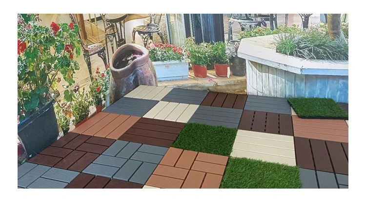 Plastic Modular Deck Board Patio Tiles Outdoor Park Courtyard Terrace Flooring Deck Tile