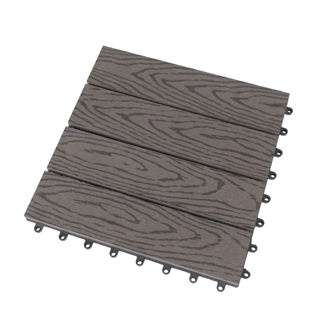 Outdoor Roof Tiles Composite Anti-UV Waterproof WPC Interlocking Deck Tiles