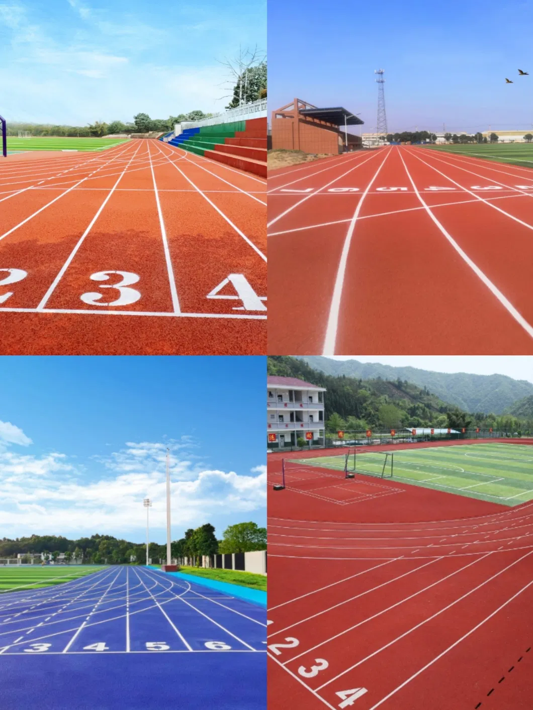 Shock-Absorbing Running Track Surface for Professional Athletes Playground