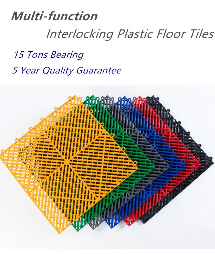 Rigid Modular Colorful Interlocking Garage Floor Tiles Industrial Plastic Garage Flooring Mats for Car Detailing Shop Workshop