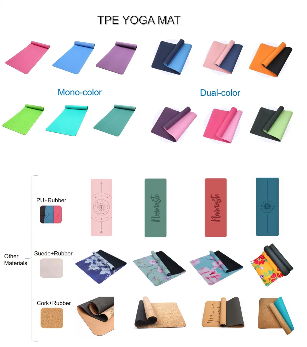 China Manufacturer Cheap Price High Density Anti Slip Washable Custom Made TPE Yoga Mat Double Color