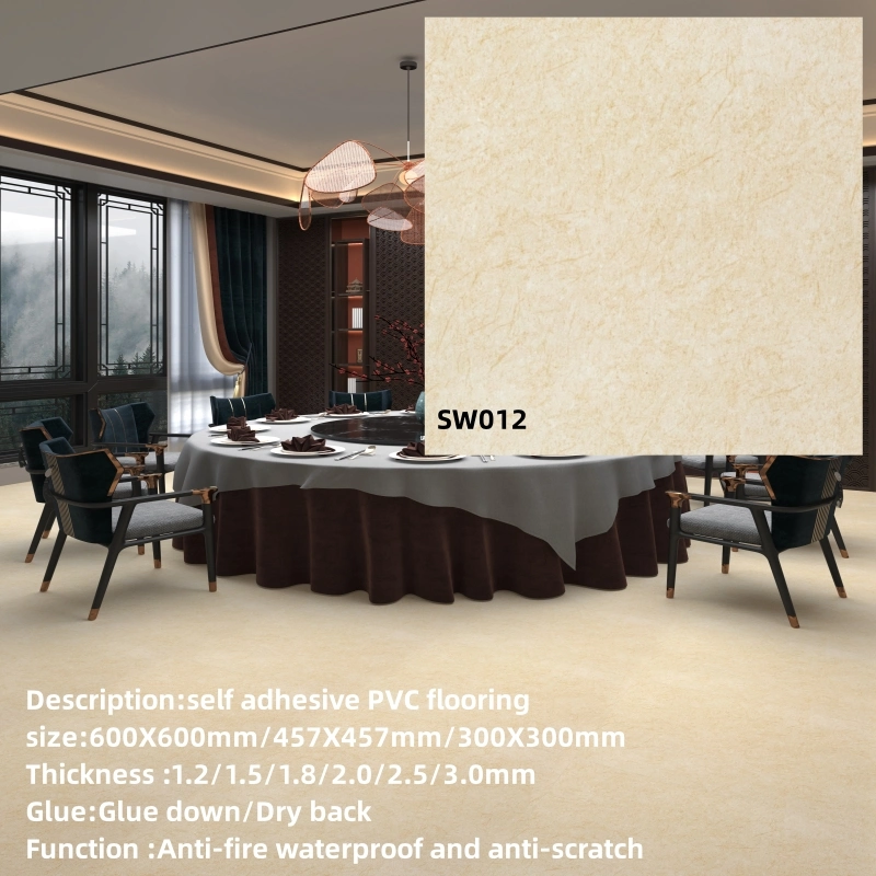 Luxury China Factory Directly Adhesive Flooring Plank Waterproof Floor Lvt PVC Vinyl Plastic Flooring Tiles