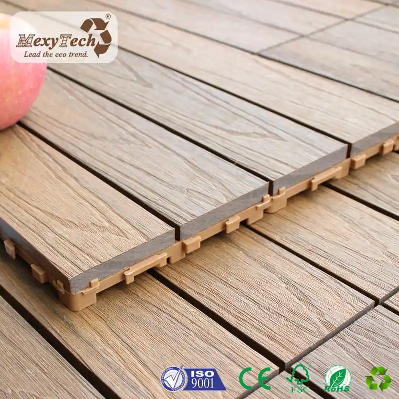 Wood Deck Cheap DIY WPC Interlocking Composite Outdoor Deck Tiles