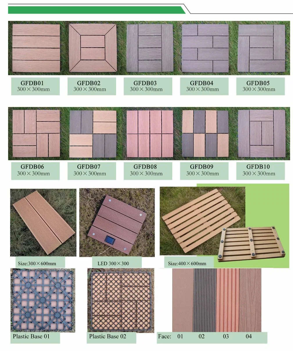 WPC Interlocking Decking Tiles Outdoor Decorative Wood Composite DIY Tile