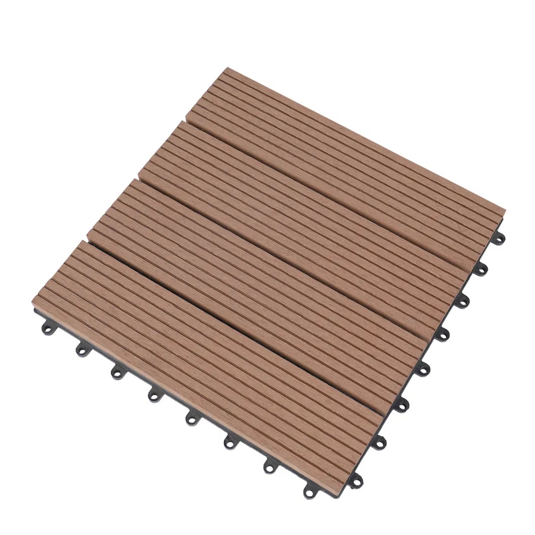 Roof Garden Bathroom Composite Inlocking Deck Tiles Weather Resistant WPC Floor Tiles