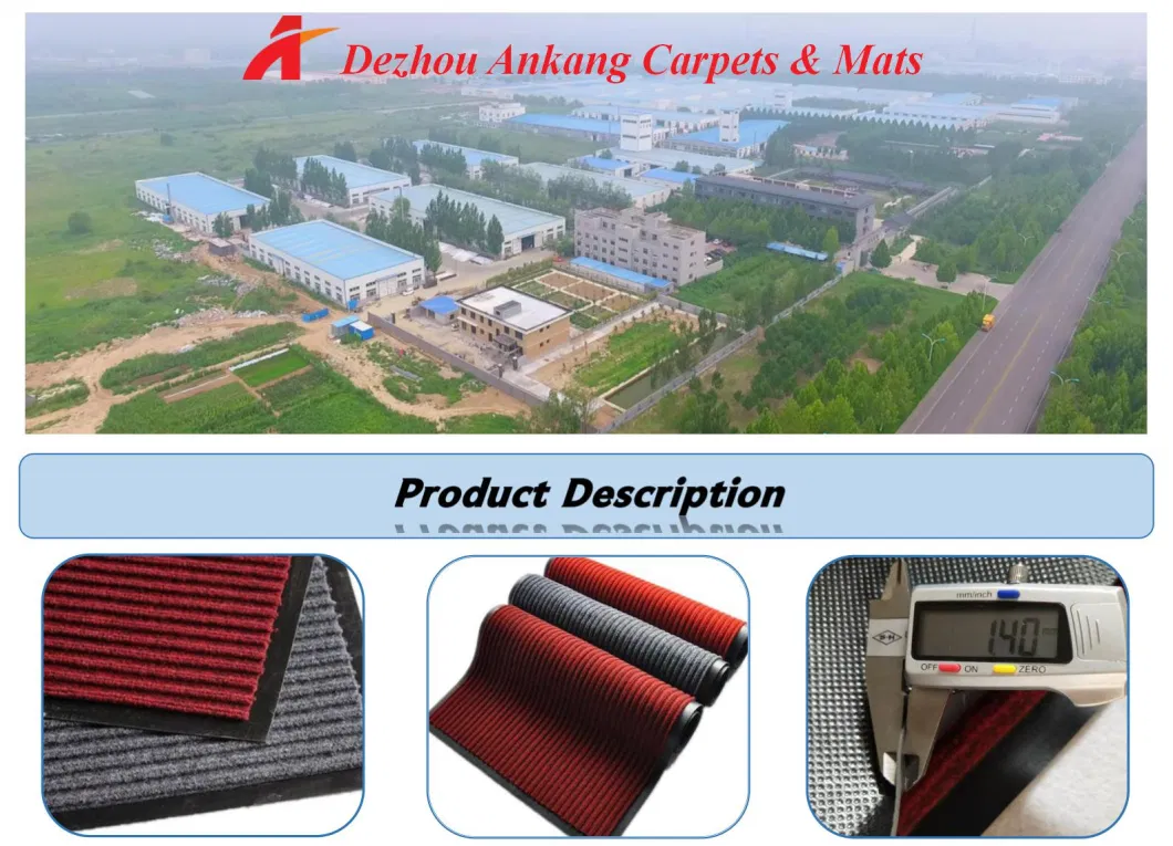 Wholesale China Manufacturer PVC Backing Double Ribbed Indoor/Outdoor Mat / Entrance Flooring Mat