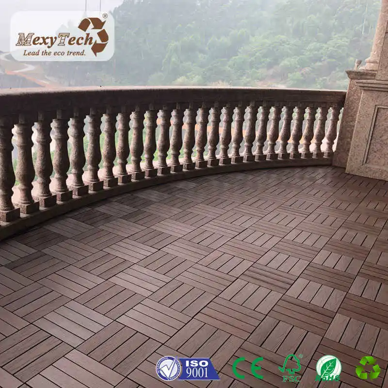 Wood Deck Cheap DIY WPC Interlocking Composite Outdoor Deck Tiles